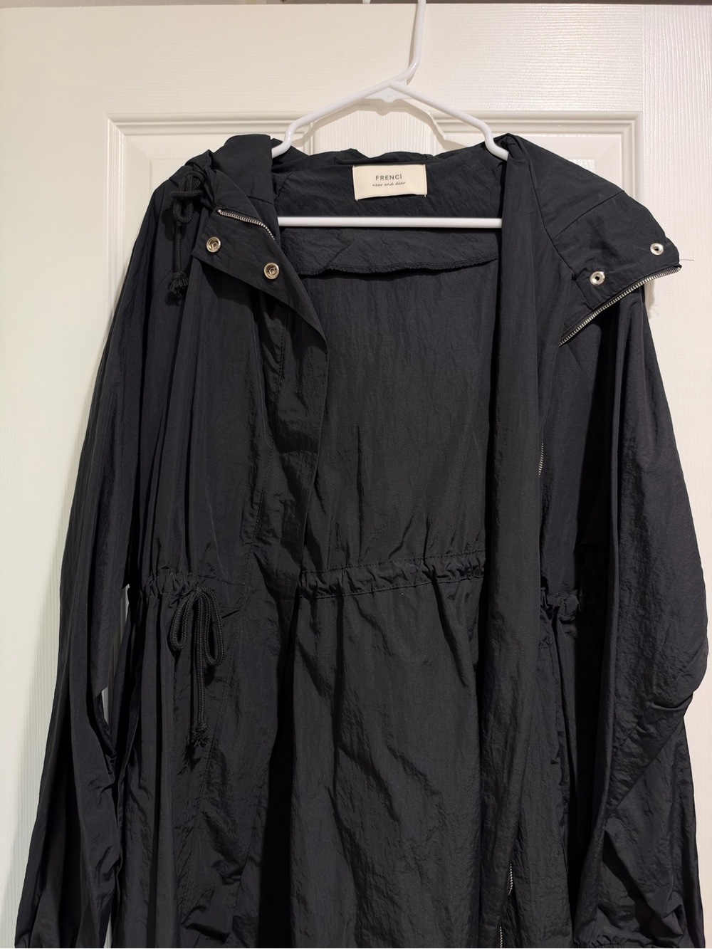 Black Hooded Long Utility Jacket